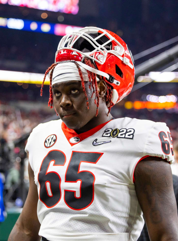 Georgia Bulldogs Offensive Tackle Amarius Mims - Jan. 10, 2022 versus Alabama